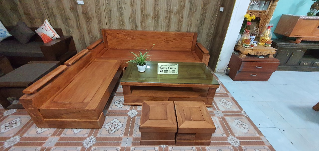 bộ bàn ghế gỗ phòng khách nhỏ giá rẻ