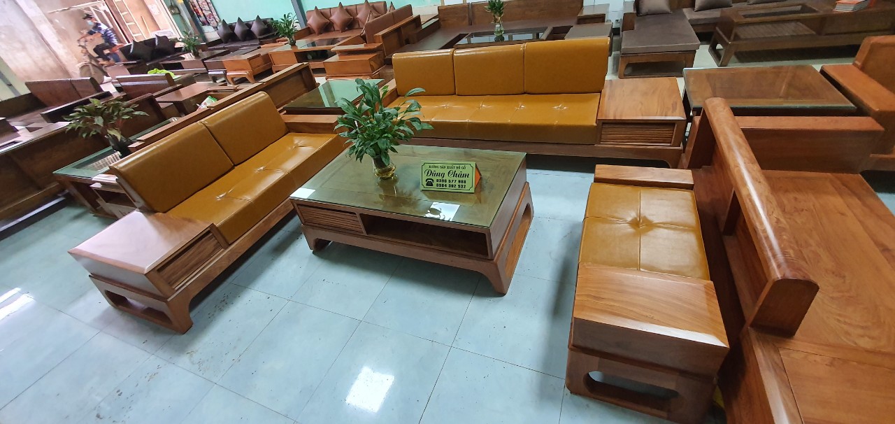 sofa gỗ gõ tự nhiên cao cấp
